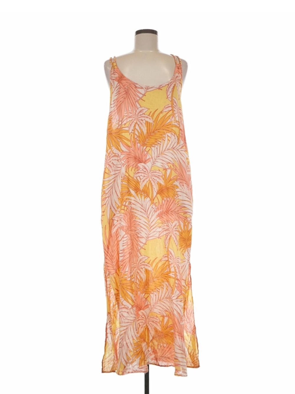 Tahari Floral Slip Dress in Peach, Yellow & White